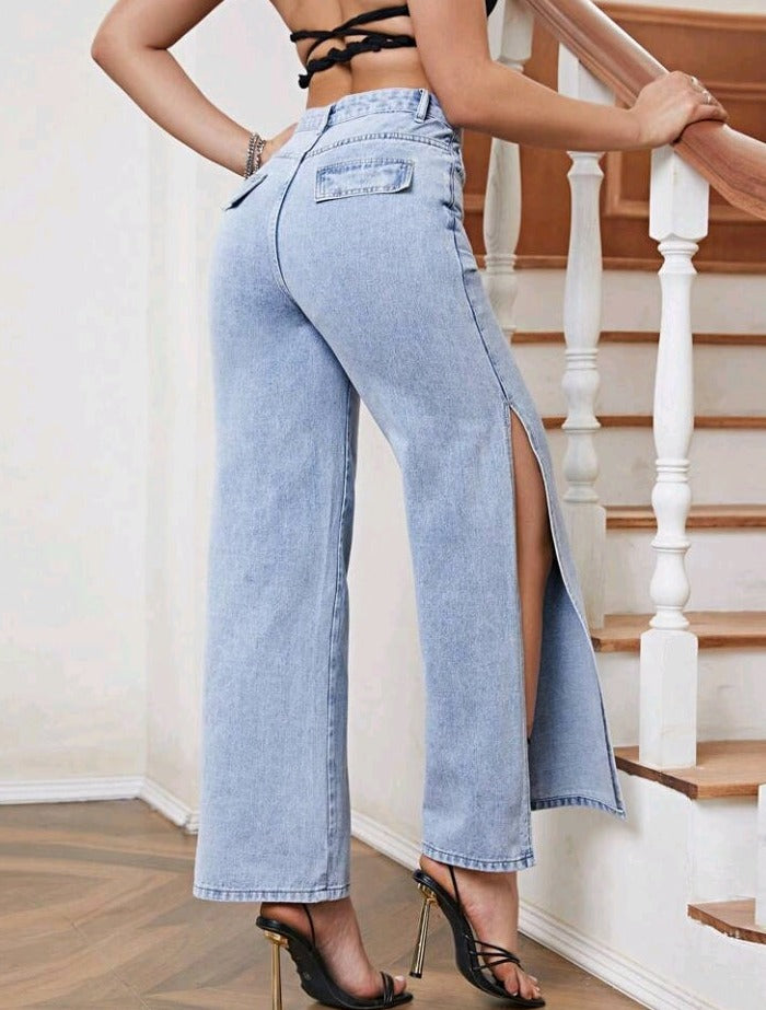 Jeans muslo con abertura BS06