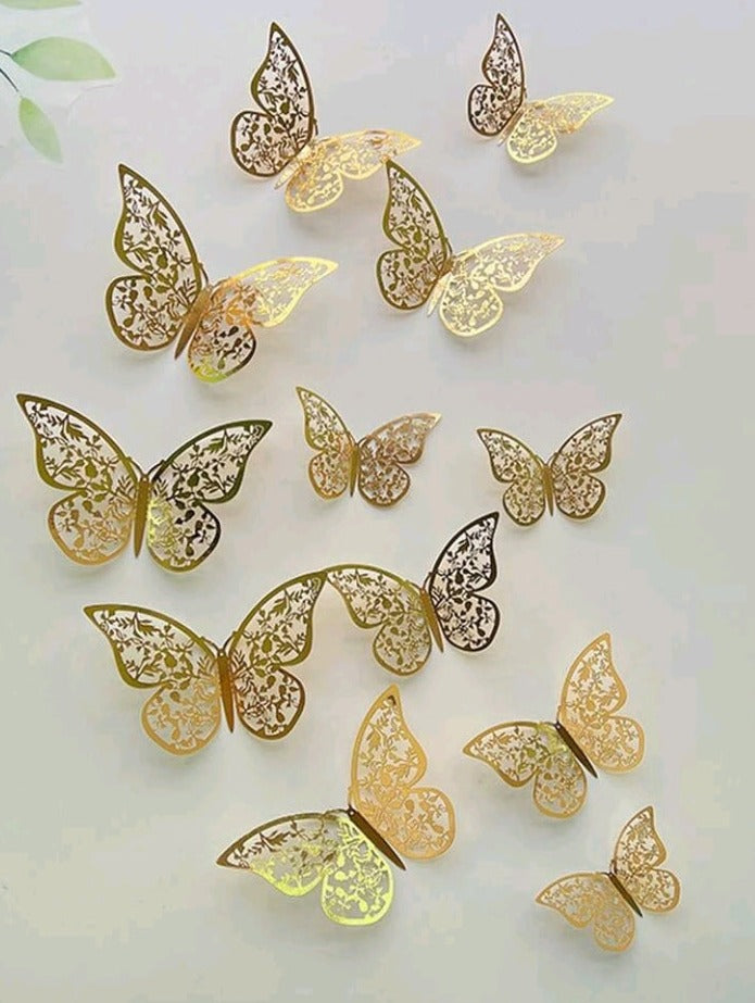 12 Piezas decoración mariposa (651)