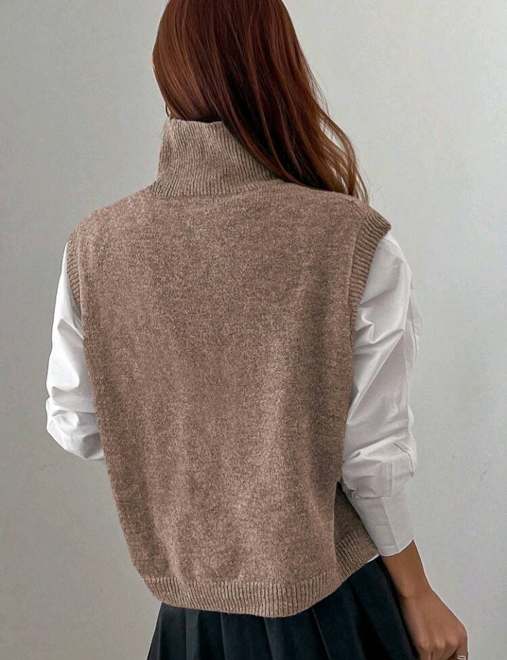 Chaleco Tipo Suéter de Cuello Alto FL04