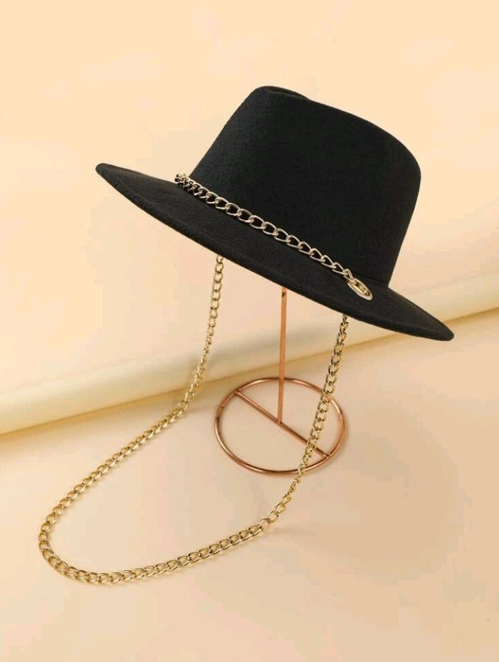 Sombrero fedora con cadena FB09